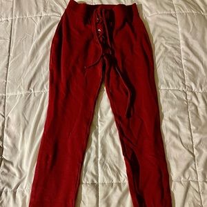 Red Cross Up Leggings